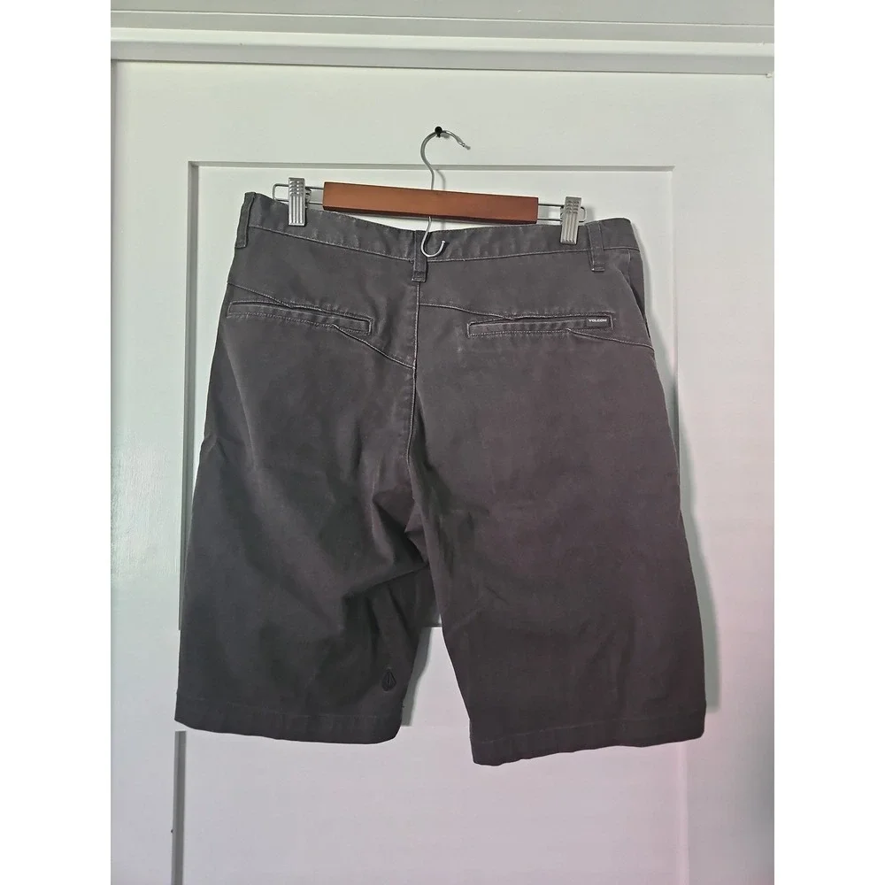 Volcom Frickin Modern Stretch Chino Shorts 33 Charcoal Gray Skate Casual Workwea